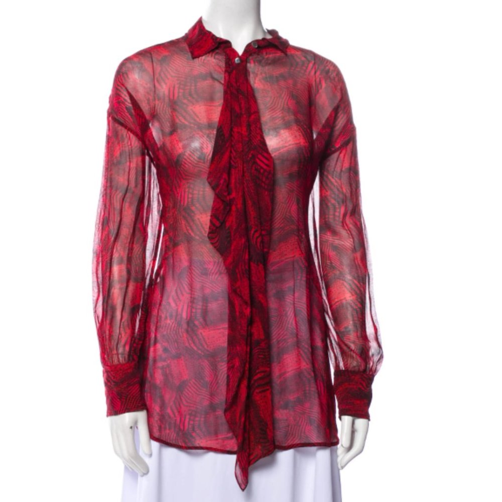 IRO Lace Pattern Long Sleeve Blouse